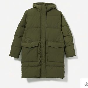 Everlane army green puffer jacket